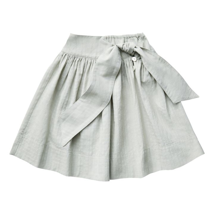 Falda de algodón orgánico texturizado Lupe | Azul Gris- Imagen del producto n°0