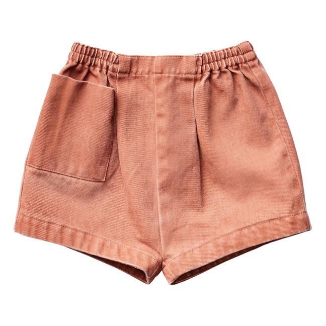Trude Organic Cotton Denim Shorts | Apricot