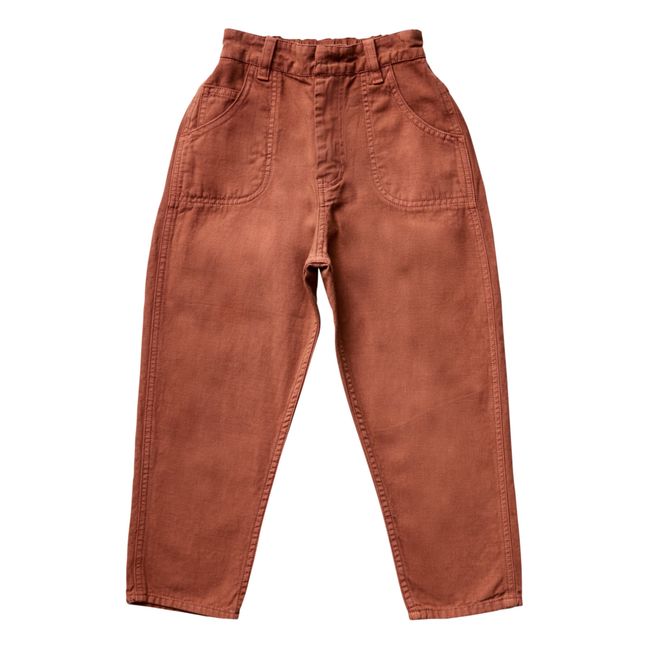 Pantalon Denim Coton Bio et Lin Vesper | Terracotta