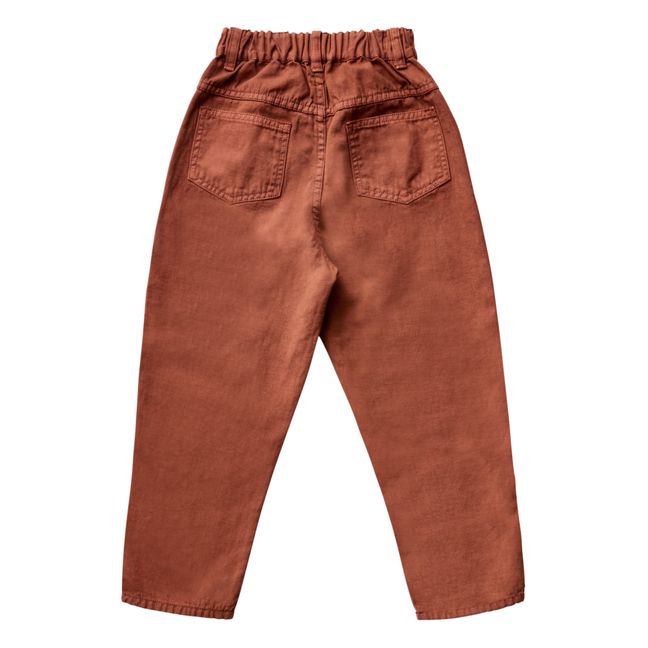 Pantalon Denim Coton Bio et Lin Vesper | Terracotta