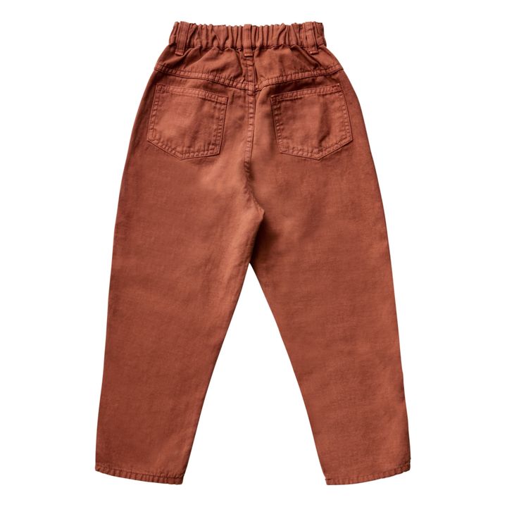 Pantalón vaquero de algodón y lino ecológicos Vesper | Terracotta- Imagen del producto n°3