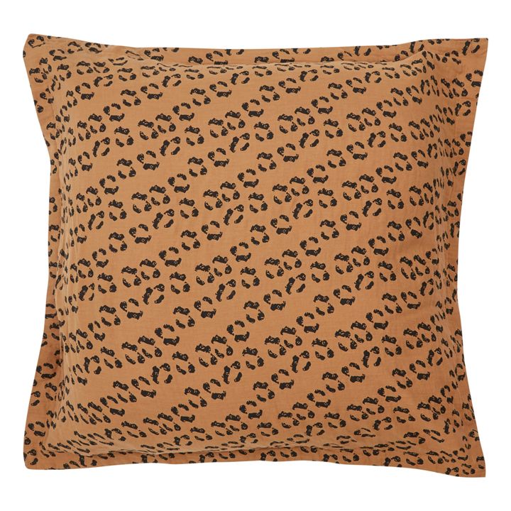 Funda de almohada de doble gasa de algodón orgánico Tamaris | Leopardo- Imagen del producto n°2