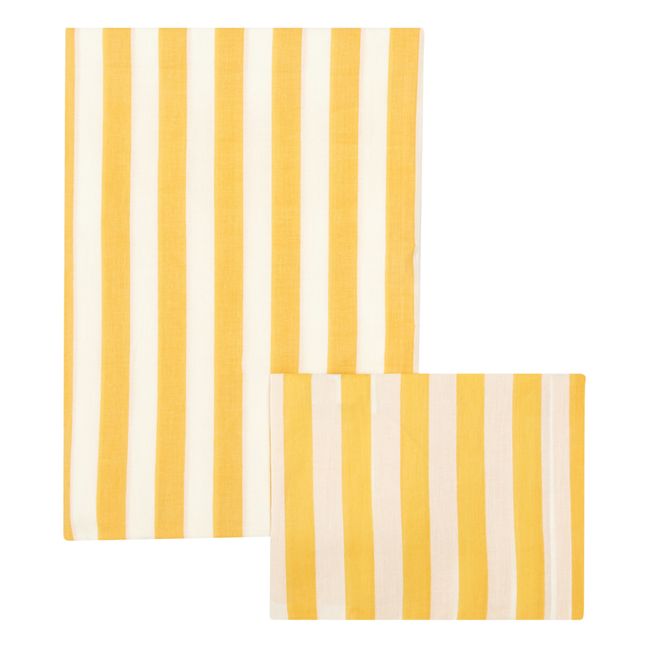 Yellow Sun Stripes Bedding Set