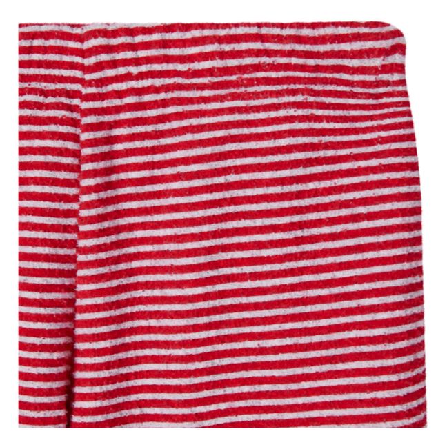 Straight Leg Organic Cotton Striped Sweatpants | Rosso