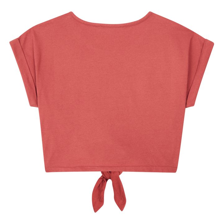 Tie Front Cropped T-shirt | Terracotta- Imagen del producto n°2