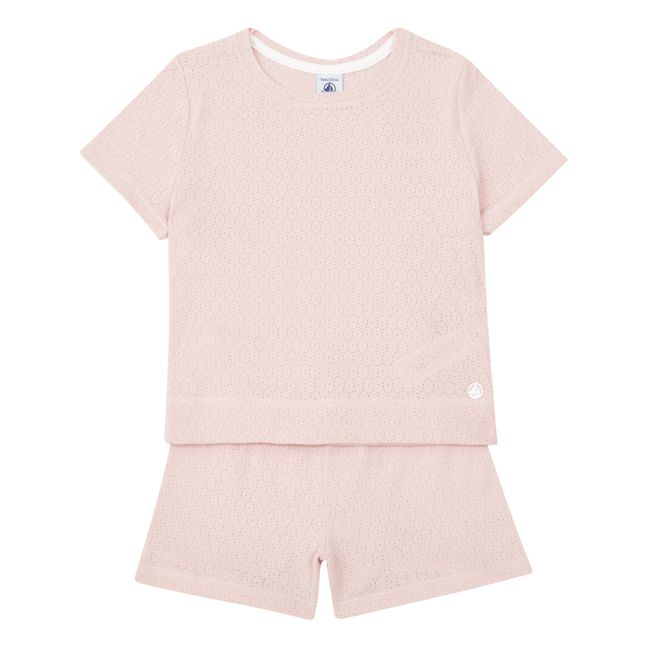 Pyjacourt Ajouré Coton Bio | Rose