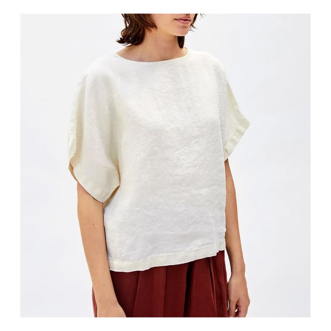 Boxy Linen Top | Bianco