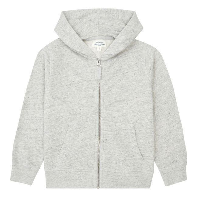 Hoodie mit Reißverschluss | Grau Meliert
