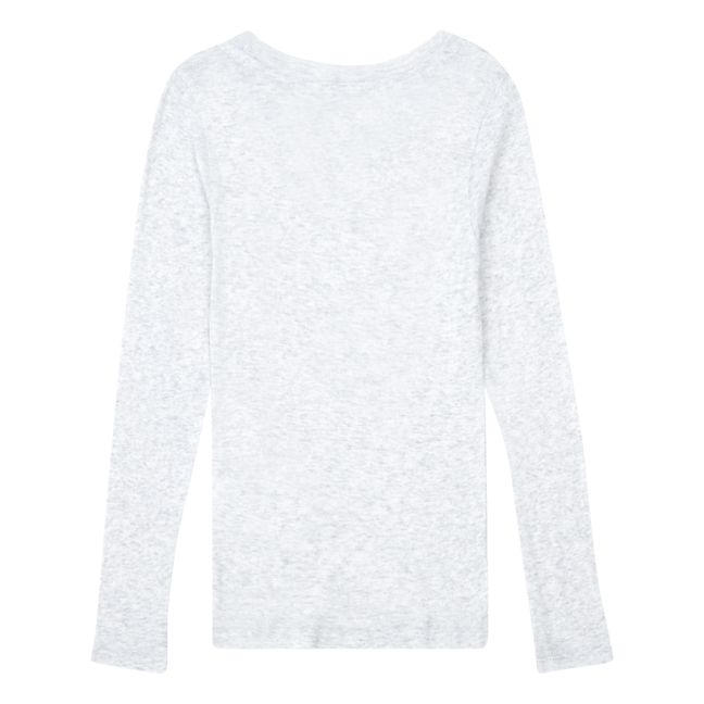 T-shirt Ajusté Manches Longues Coton Supima | Gris chiné