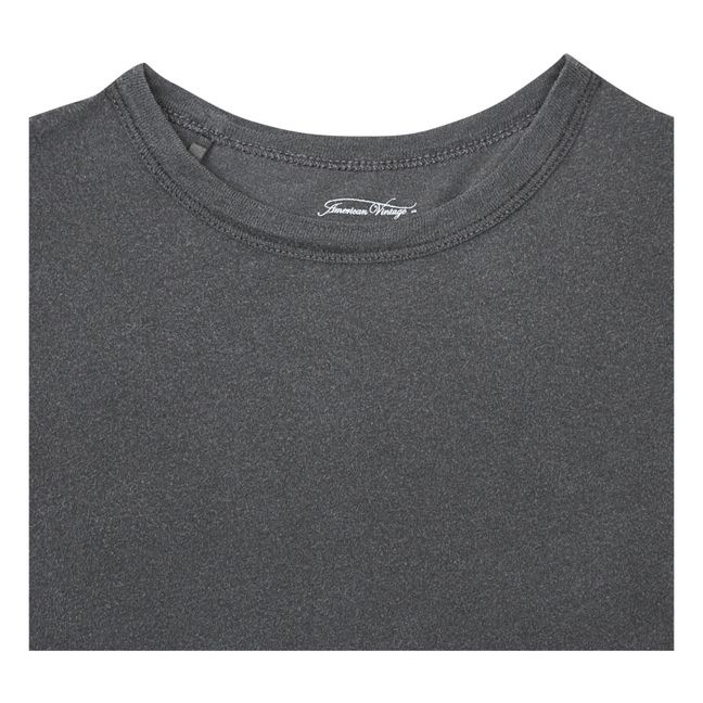 Long Sleeve Organic Cotton Straight Fit T-Shirt | Gris Pizarra