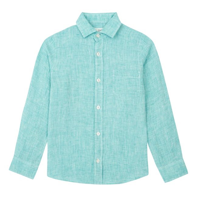 Paul Chambray Linen Shirt | Turquoise