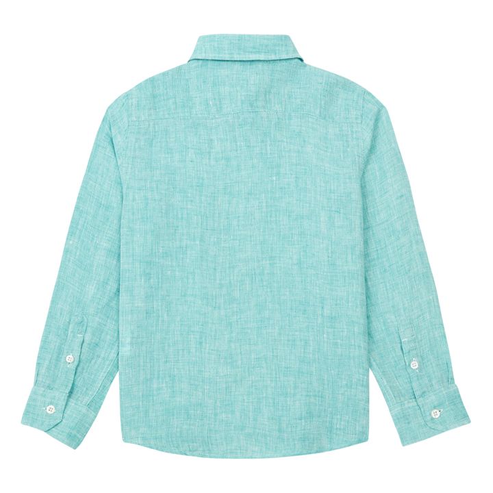 Paul Chambray Linen Shirt | Azul Turquesa- Imagen del producto n°2