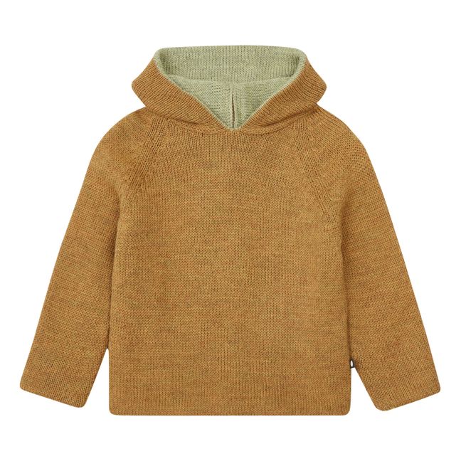 Reversible Baby Alpaca Wool Hoodie | Braun