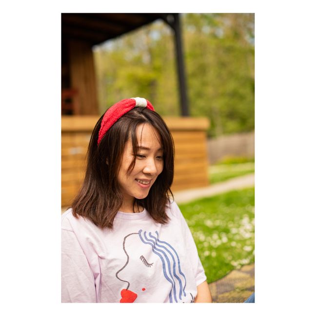 Serre-tête Turban Eponge | Rouge