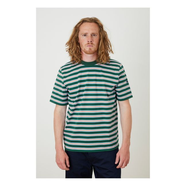 Gestreiftes T-Shirt | Grün