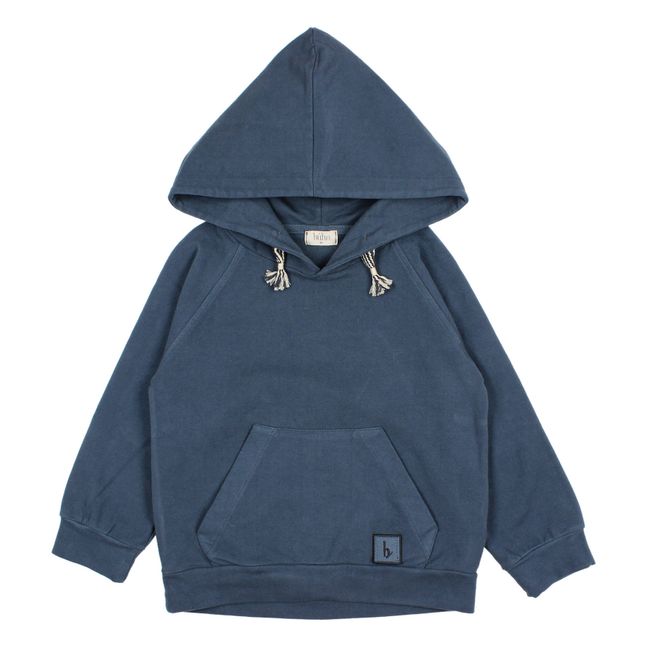 Organic Cotton Hooded Sweatshirt | Navy blue