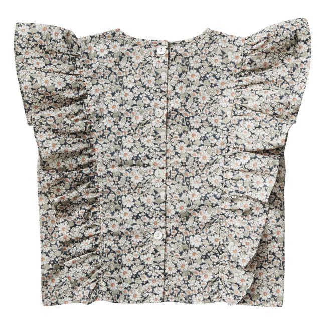 Emeline Exclusive Liberty Ruffle Blouse | Azul Marino
