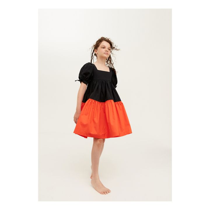 Kleid Popeline Zweifarbig Know Full Well | Schwarz- Produktbild Nr. 1