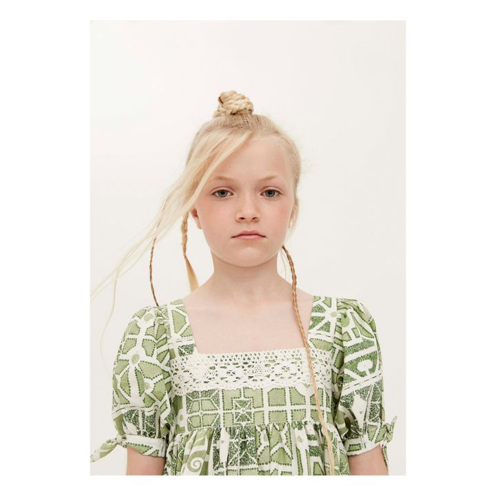 Kleid Popeline Know Full Well bedruckt | Grün- Produktbild Nr. 2