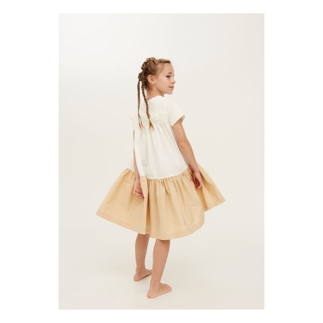 Two-tone Jersey and Poplin Dress | Weiß