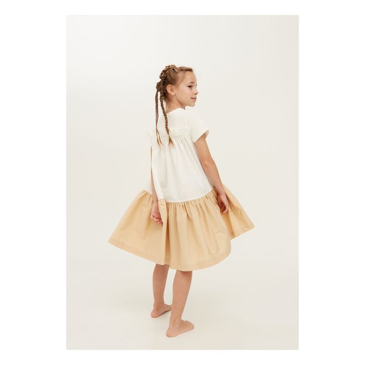 Robe Jersey et Popeline Bicolore | Blanc- Image produit n°2