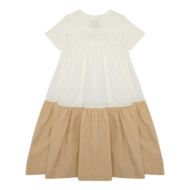Two-tone Jersey and Poplin Dress | Bianco