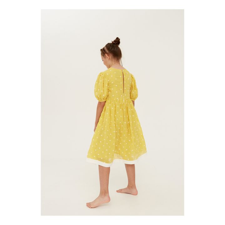 Cotton Voile Polka Dot Dress | Yellow- Product image n°5