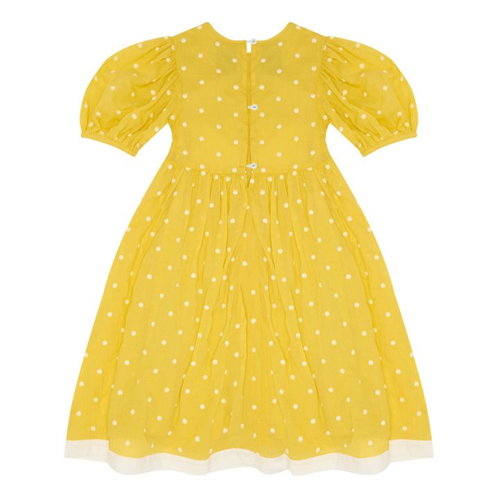 Cotton Voile Polka Dot Dress | Yellow- Product image n°6