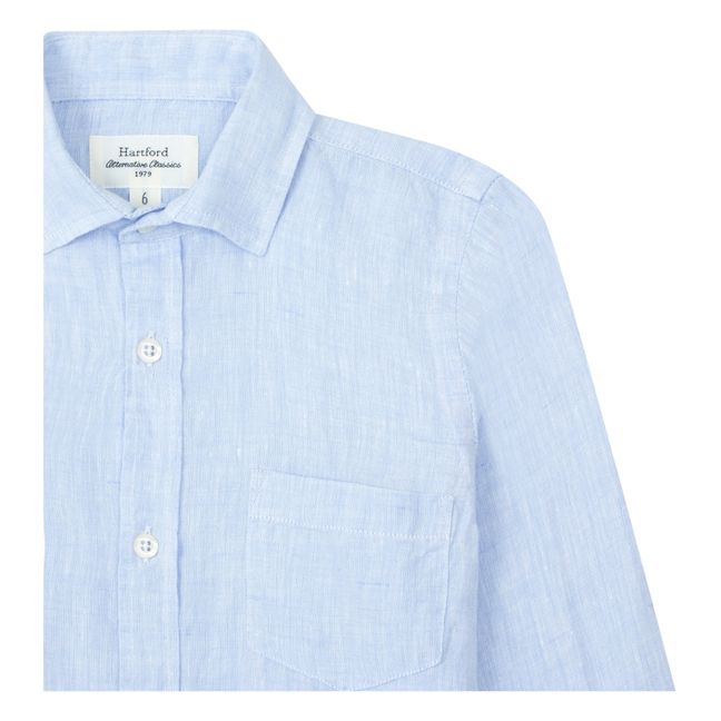 Paul Chambray Linen Shirt | Azzurro