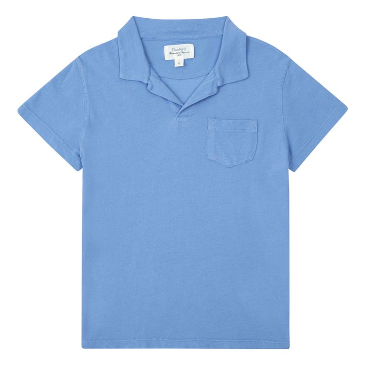 Cotton Pique Polo Shirt | Azul- Imagen del producto n°0