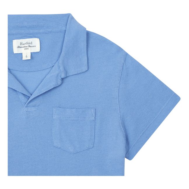 Cotton Pique Polo Shirt | Blau