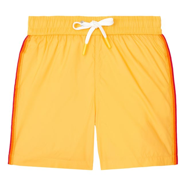 Short de Bain Nylon Recyclé Achille Stripe | Jaune