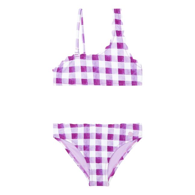 Maillot de Bain Deux Pièces Carreaux | Violet
