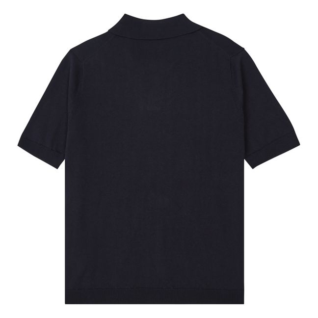 Leif Cotton Linen Polo Shirt | Azul Marino
