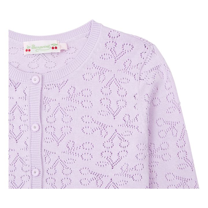 Cherry Openwork Cardigan | Mauve- Product image n°1