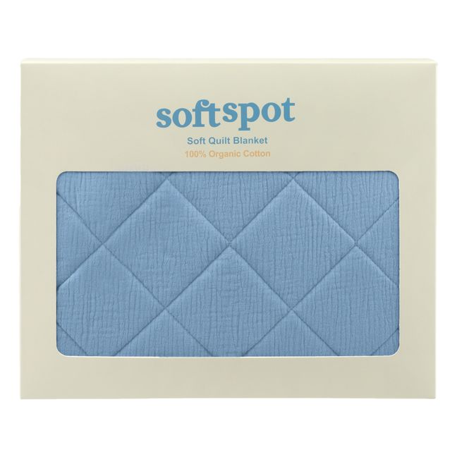 Coperta trapuntata in cotone organico 90x110 cm | Blue Pea