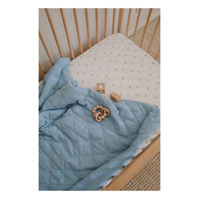 Organic Cotton Quilted Blanket 90x110 cm | Blue Pea