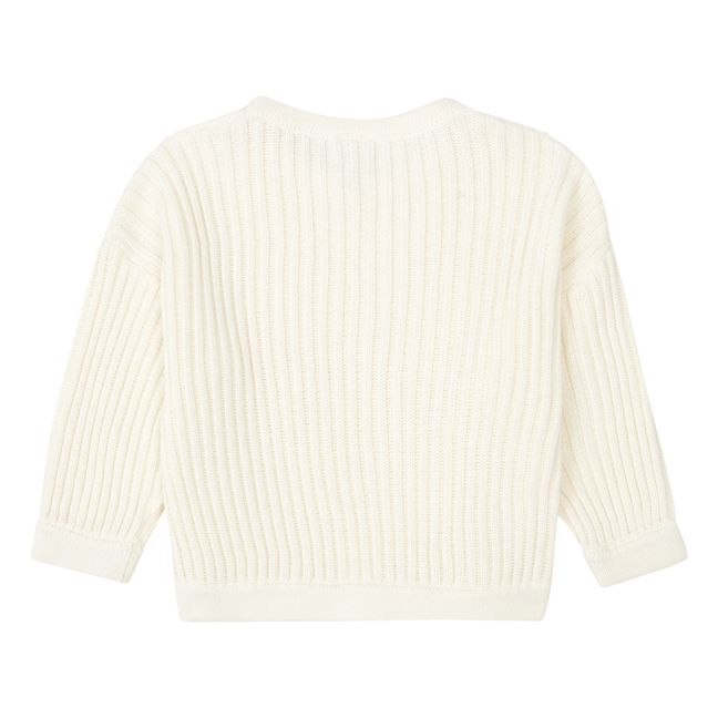 Pull Coton Bio Maille Côtelé | Crème