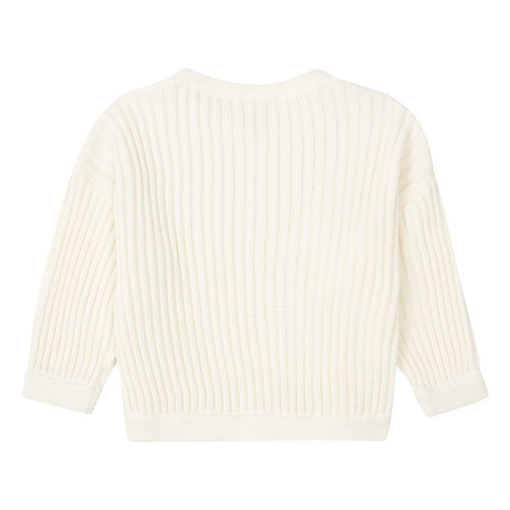Pullover aus Bio-Baumwolle und geripptem Strick | Cremefarben- Produktbild Nr. 2