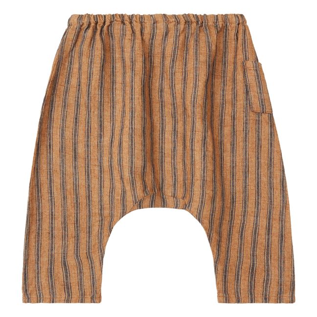 Striped Linen Harlem Pants Ficus | Senffarben