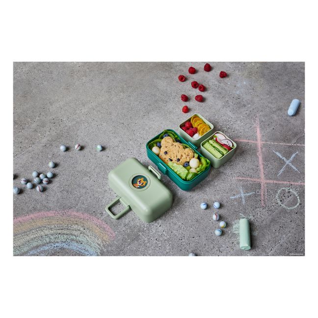 Modulierbare Bento-Box für Kinder mit 3 Abteilungen MB Tresor | Grün