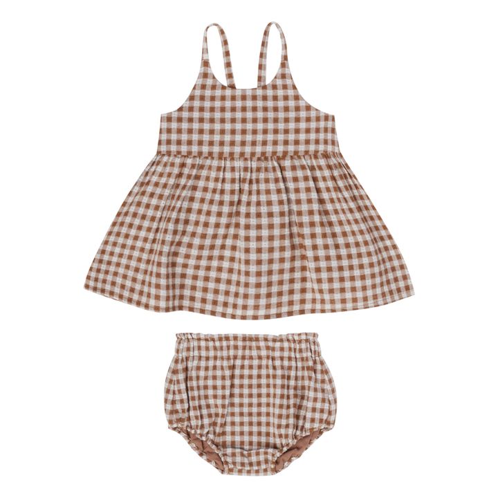 Checked Top + Bloomers | Camel- Imagen del producto n°0