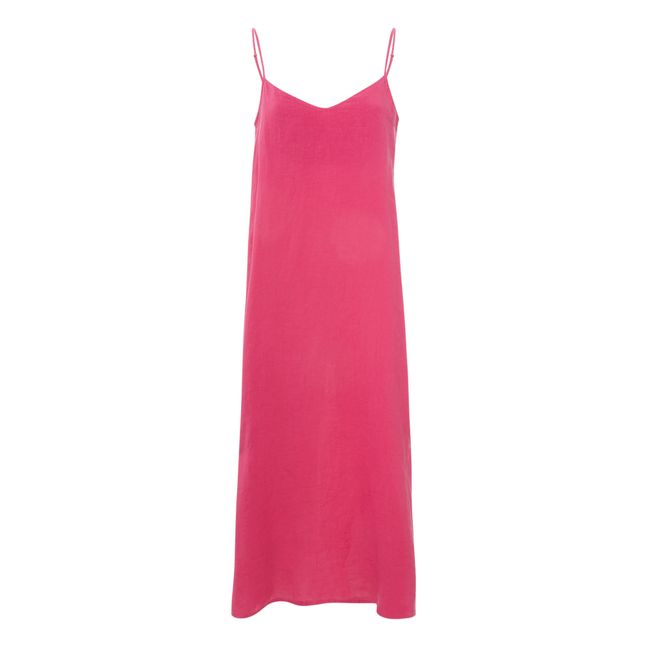 Rubine Linen Dress | Fuscia