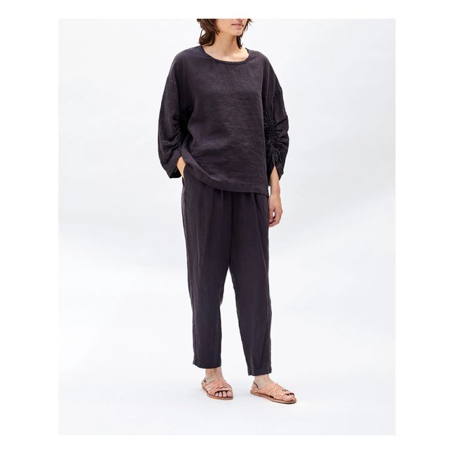 Xiao Linen Top | Nero