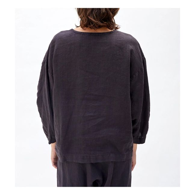 Xiao Linen Top | Nero