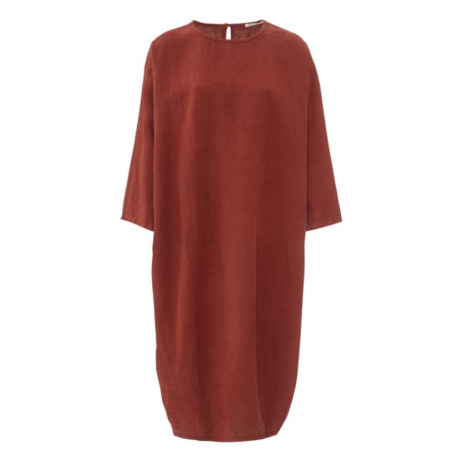 Bud Linen Dress | Rojo ladrillo