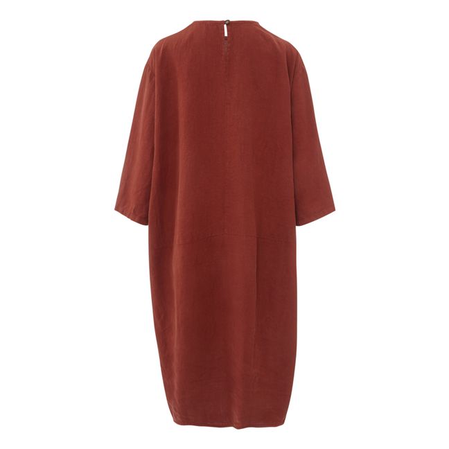 Bud Linen Dress | Brick red
