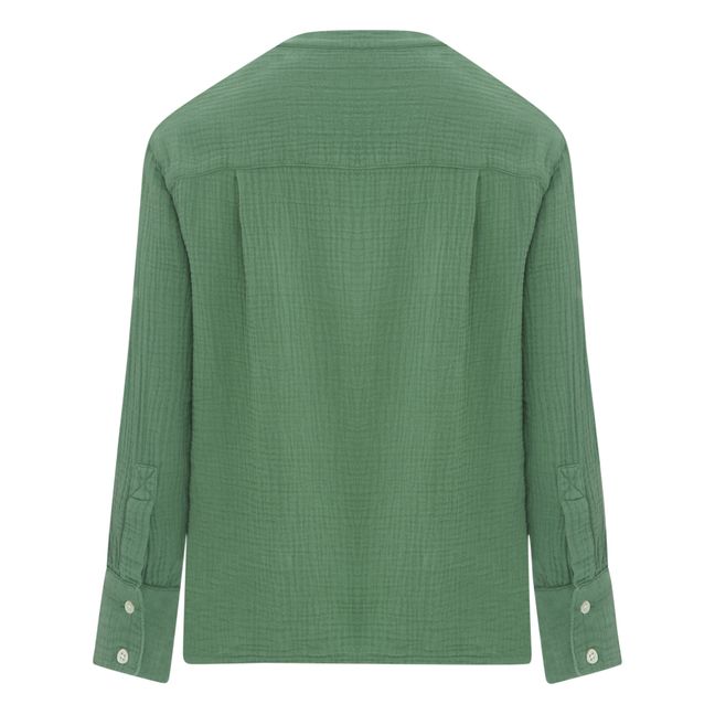 Derrick Double Cotton Gauze Shirt | Verde
