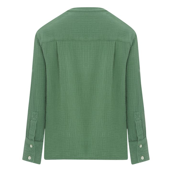 Derrick Double Cotton Gauze Shirt | Grün- Produktbild Nr. 1