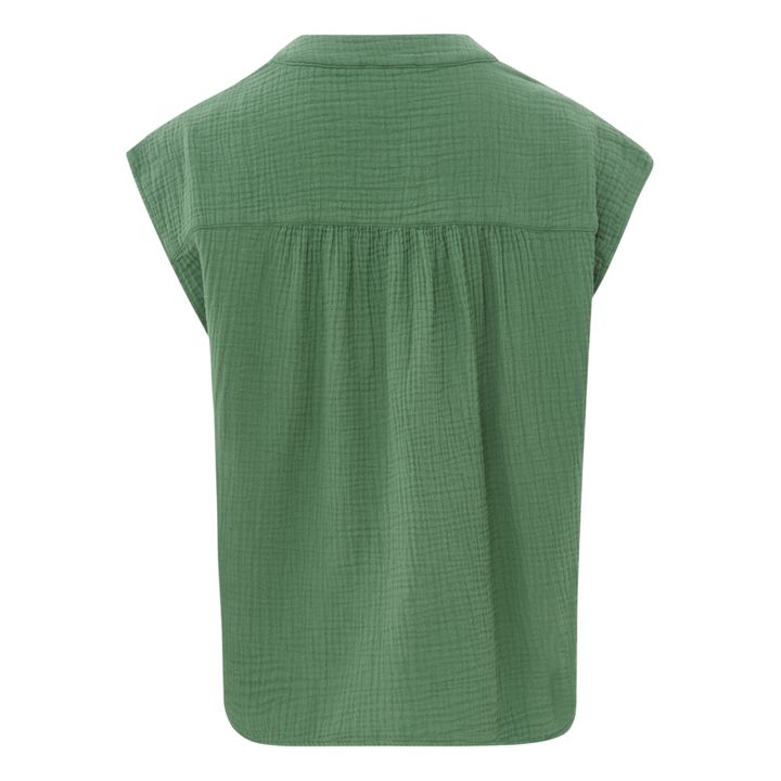 Armini Double Cotton Gauze Blouse | Green- Product image n°1